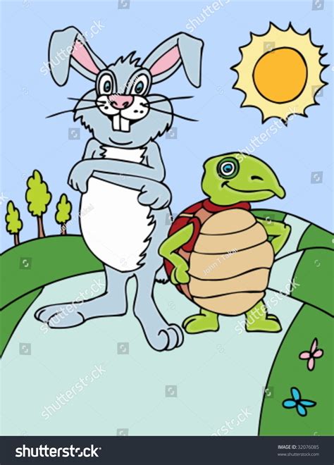 Turtle Hare Race Stock Vector Illustration 32076085 : Shutterstock