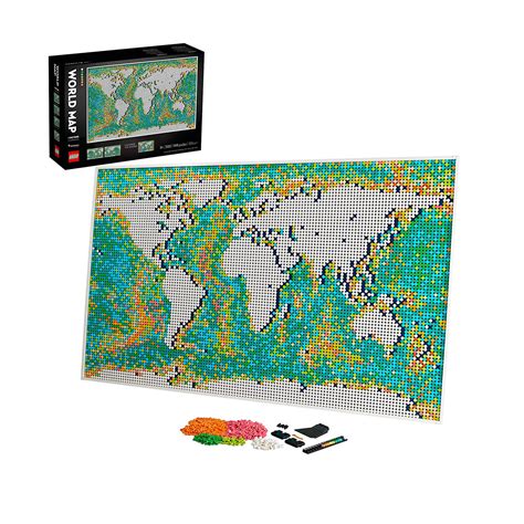 LEGO Art World Map, 11,695 Piece Collectible Building Kit for Adult ...