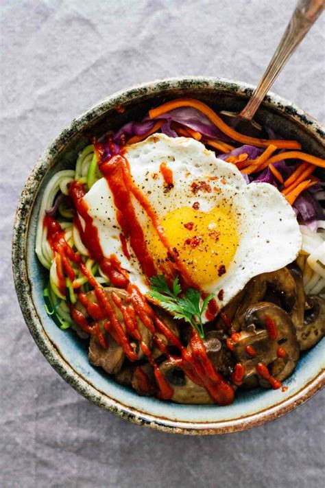 Vegetarian Spicy Korean Bibimbap Bowls - Jar Of Lemons