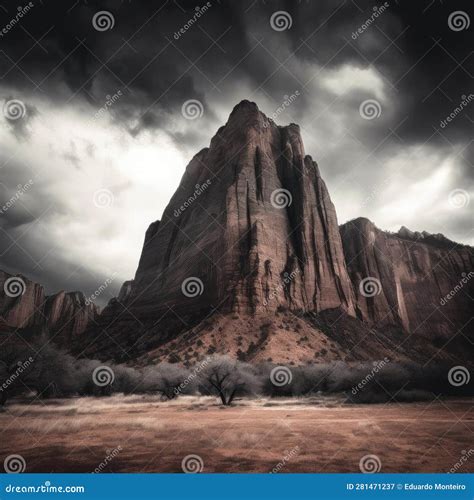 Rock Landscape in the Desert Stock Illustration - Illustration of ...