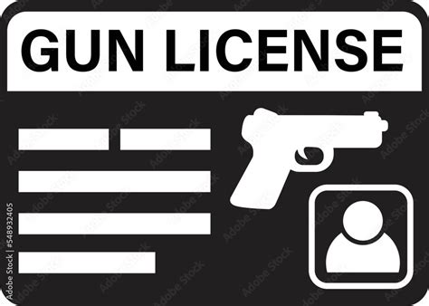 gun license icon on white background. pistol with tag and document. gun permit sign. license ...