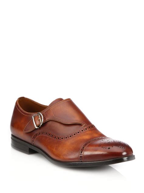 Lyst - Bally Lanor Perforated Monk-strap Dress Shoes in Brown for Men