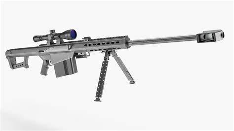 Barrett M82 With Stand Sniper Rifle 3D model | CGTrader