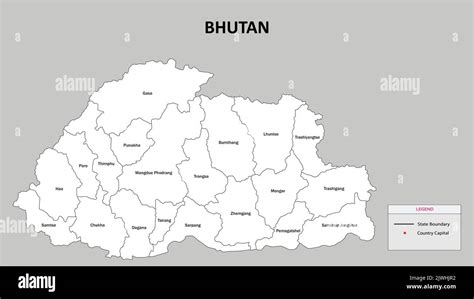 Bhutan Map. State and district map of Bhutan. Administrative map of ...