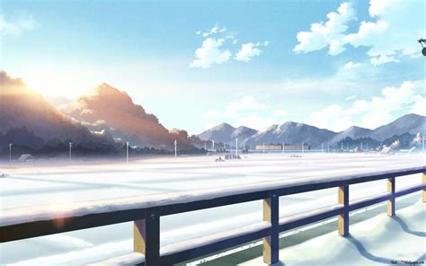 Anime Winter Landscape 2K wallpaper download