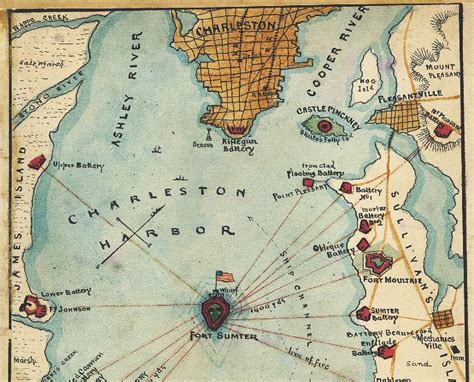 Antique Map Battle of Fort Sumter 1861 Civil War - Etsy