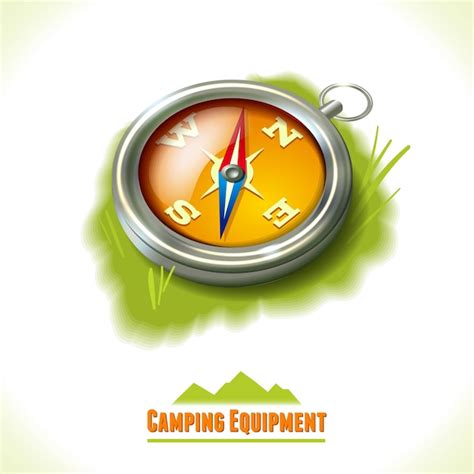 Premium Vector | Camping symbol compass