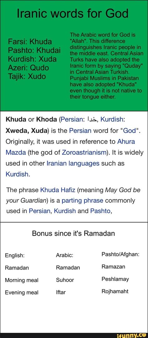 Khuda or Khoda (Persian: Luª., Kurdish: Xweda, Xuda) is the Persian ...