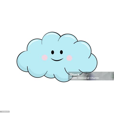 Cute Cloud Vector Illustration Isolated On White Background Stock ...