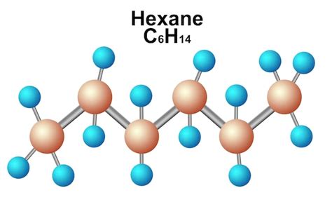 Premium Photo | Molecular formula of hexane isolated