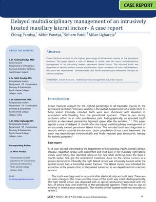 Delayed multidisciplinary management of an intrusively luxated maxillary lateral incisor a case ...