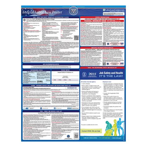 2024 Federal Labor Law Poster | Federal and OSHA Required Posters in One Single Laminated Poster