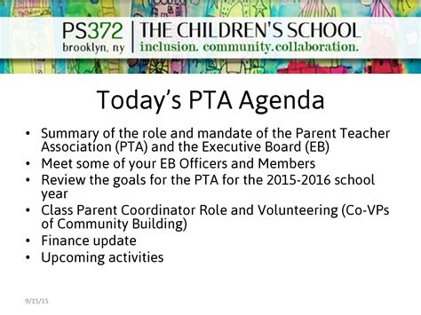 PTA Meeting Minutes 9-16-15 - PS 372 PTA