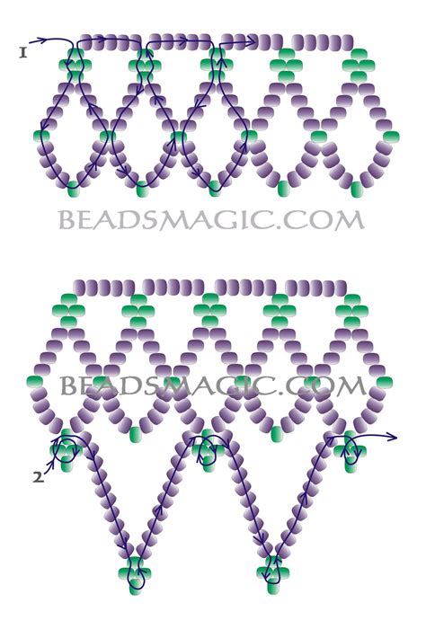 Free pattern for pretty beaded necklace Junona | Beads Magic