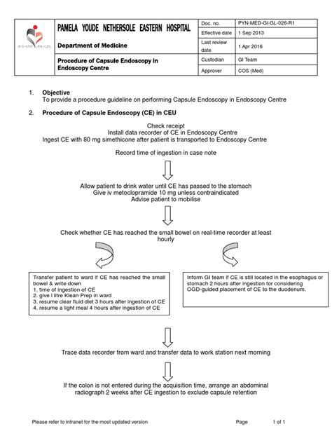 Capsule Endoscopy Preparation | PDF