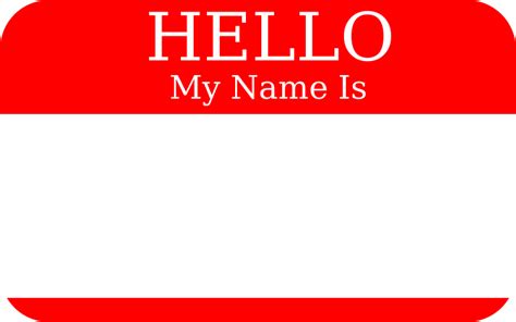 Hello My Name Is - Openclipart