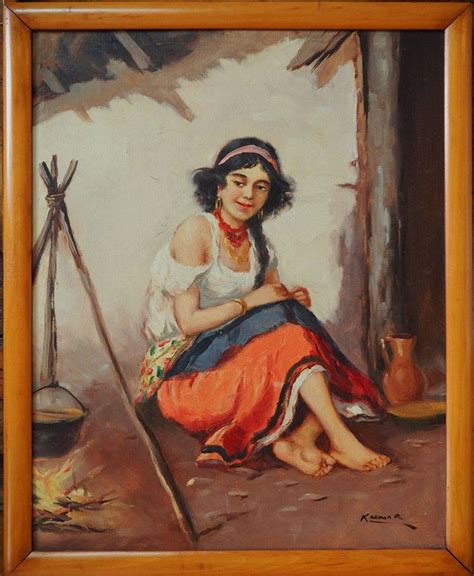 Beautiful Barefoot Gypsy Woman Cooking Antique Signed Oil - Etsy