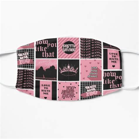 Blackpink Face Masks - BLACKPINK THE ALBUM Pattern Flat Mask RB0408 ...