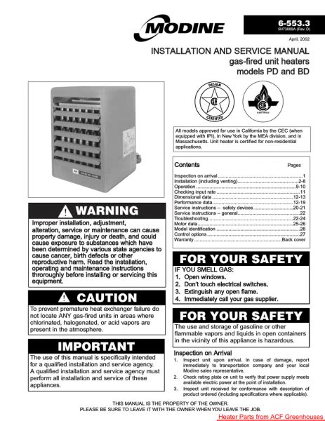 Modine Heater Troubleshooting