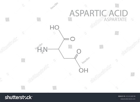 Aspartic Acid Aspartate Chemical Formula Standard Stock Vector (Royalty ...