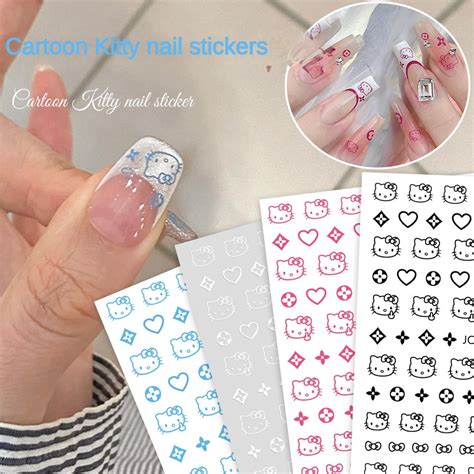 hellokitty nail art stickers / Cartoon KT Cat Nail Sticker / Cute Hello ...