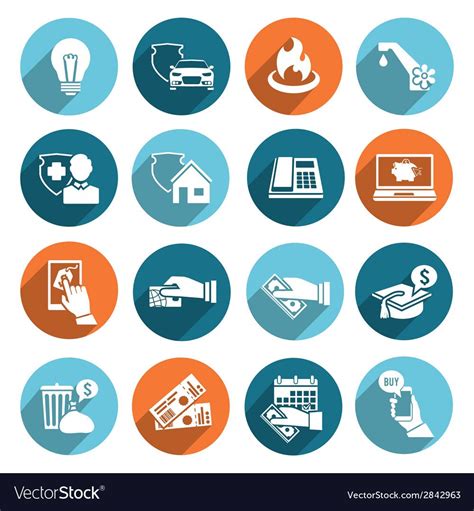 Pay Bill Icons Flat Set Royalty Free Vector Image , #Affiliate, #Icons, #Flat, #Pay, #Bill #AD ...