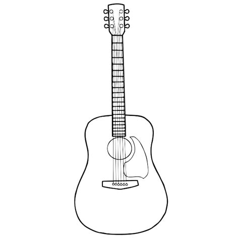 Simple line art vector image of acoustic guitar | Free SVG