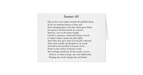 Sonnet 60 - Greeting Card | Zazzle