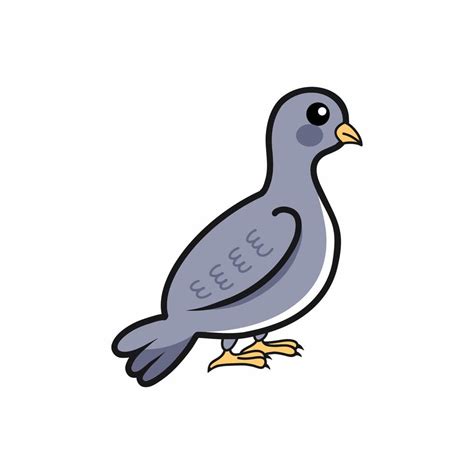 Cute pigeon on white background. Vector illustration for child. Doodle style bird. 21666770 ...