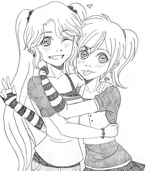 Anime Girl Best Friend Coloring Pages Bff Coloring Pages Coloring | Sexiz Pix