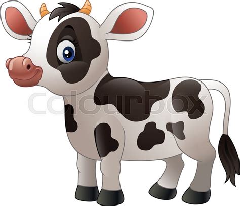 Illustration of Cartoon baby cow | Stock vector | Colourbox