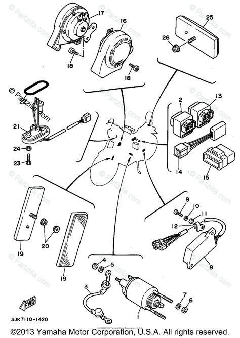 Yamaha Motorcycle 1995 OEM Parts Diagram for Electrical - 2 | Partzilla.com