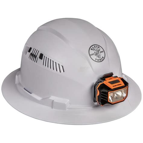 Klein Hard Hat, Vented, Full Brim with Headlamp - Rumors Safety Zone