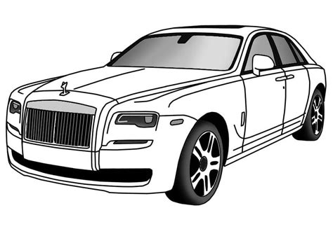 Rolls Royce Ghost Coloring Page - Free Printable Coloring Pages for Kids