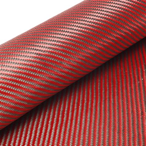 New 1m 3K 200g Red Carbon Fiber Hybrid Fabric Cloth Twill Weave Cloth High Strength for Building ...