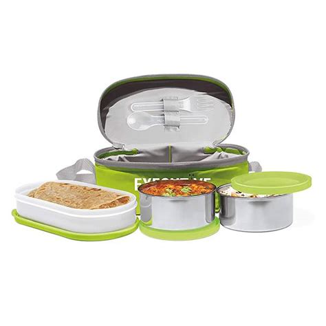 Buy Green Customized Milton Insulated Tiffin Box (2 SS Container,1 Microwave Safe Container ...