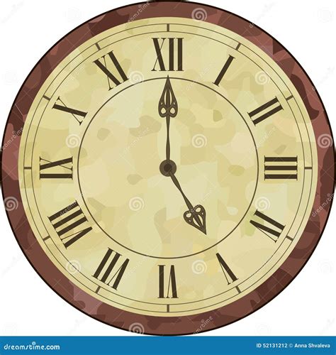 Antique Roman Numeral Clock Stock Vector - Image: 52131212