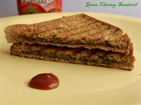 Green Chutney Sandwich - Vegetarian Recipes