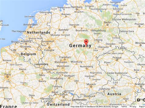 Erfurt on Map of Germany