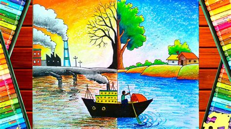 Easy How To Draw World Environment Day Pictures - Ganga Besoedeling Swachh 201tube | George Morris