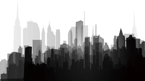 Download City Buildings Png Banner Black And White Download - City Silhouette Png - HD ...