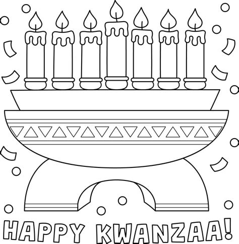 Happy Kwanzaa Kinara Coloring Page for Kids 12626304 Vector Art at Vecteezy