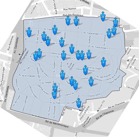 Père-Lachaise Cemetery map | Un jour de plus à Paris