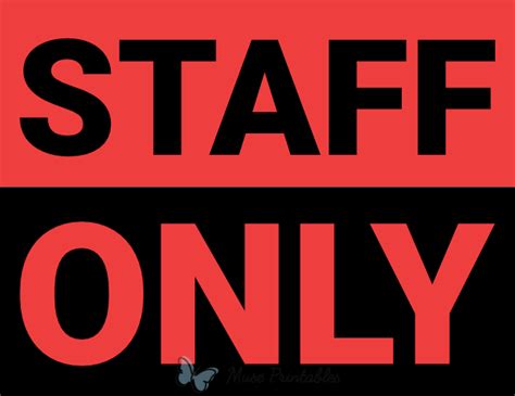 Printable Staff Only Sign