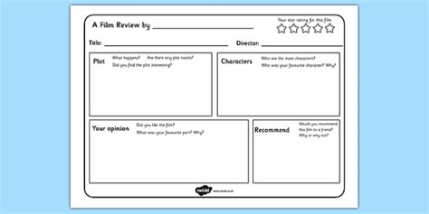 Movie Review Template For Students | HQ Printable Documents