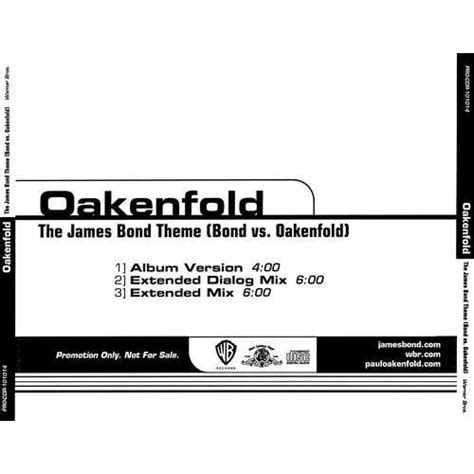 The James Bond Theme - Paul Oakenfold, Bond mp3 buy, full tracklist