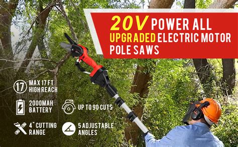 Amazon.com: 2-IN-1 Pole Saw for Tree Trimming & Cordless Chainsaw, 17-Foot MAX, 19.2Ft/s 20V ...
