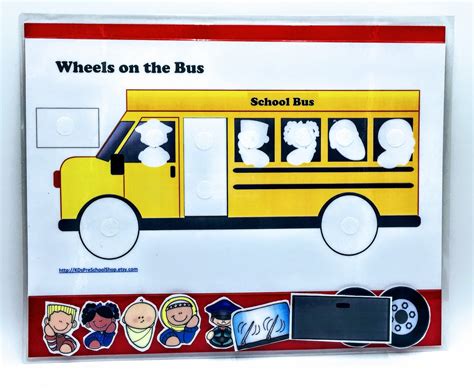 Wheels on the Bus Toddler Preschool Home School Worksheet - Etsy