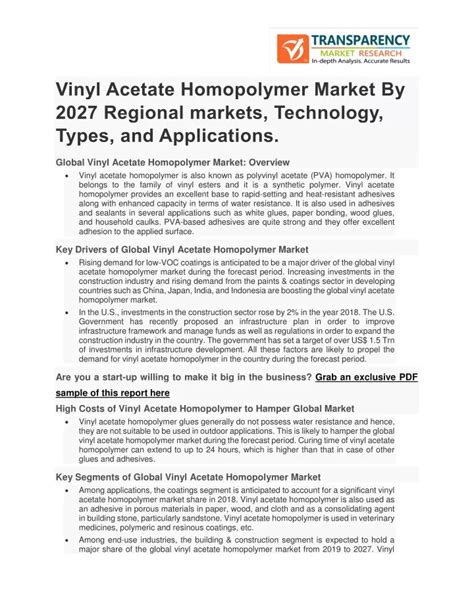 PPT - Vinyl Acetate Homopolymer Market By 2027 Regional markets, Technology, Types, and ...