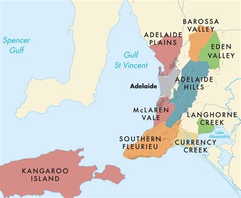 South Australia Wine Map - Cities And Towns Map